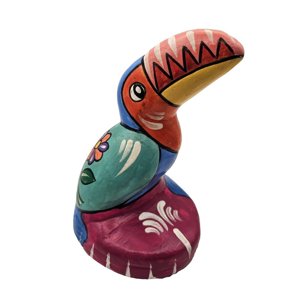 Toucan Figure Hand Made/Painted 2008 Mayan Palace Playa del Carmen Mexico